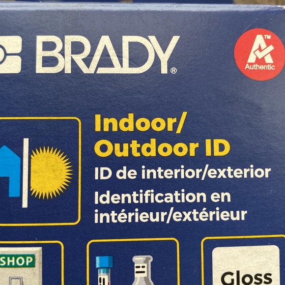 Brady Authentic (M21-500-595-WT) All-Weather black on white vinyl label 1/2” - Picture 2 of 10